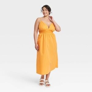 A new day sleeveless back cutout orange sundress size 3x